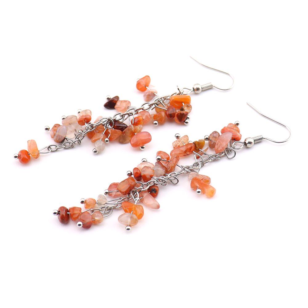 Natural Crystal Stone Handmade Tassel Earrings - Tiktok Live E75