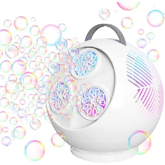Bubble Machine for Kids Toddlers,Automatic Bubble Blower,Portable Adjustable Angle Bubble Maker,Bubbles Toy for 3 4 5 6 7 Year Old Boy Girl,Outdoor