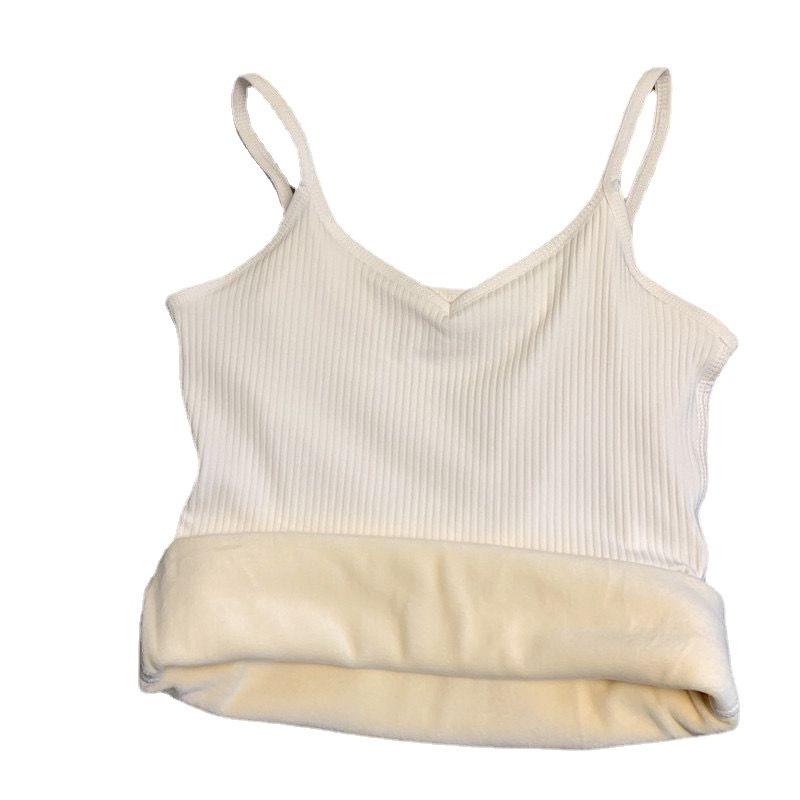 Korean Style Women's Velvet Thickened Self-Heating Camisole - Slimming Winter Base Layer