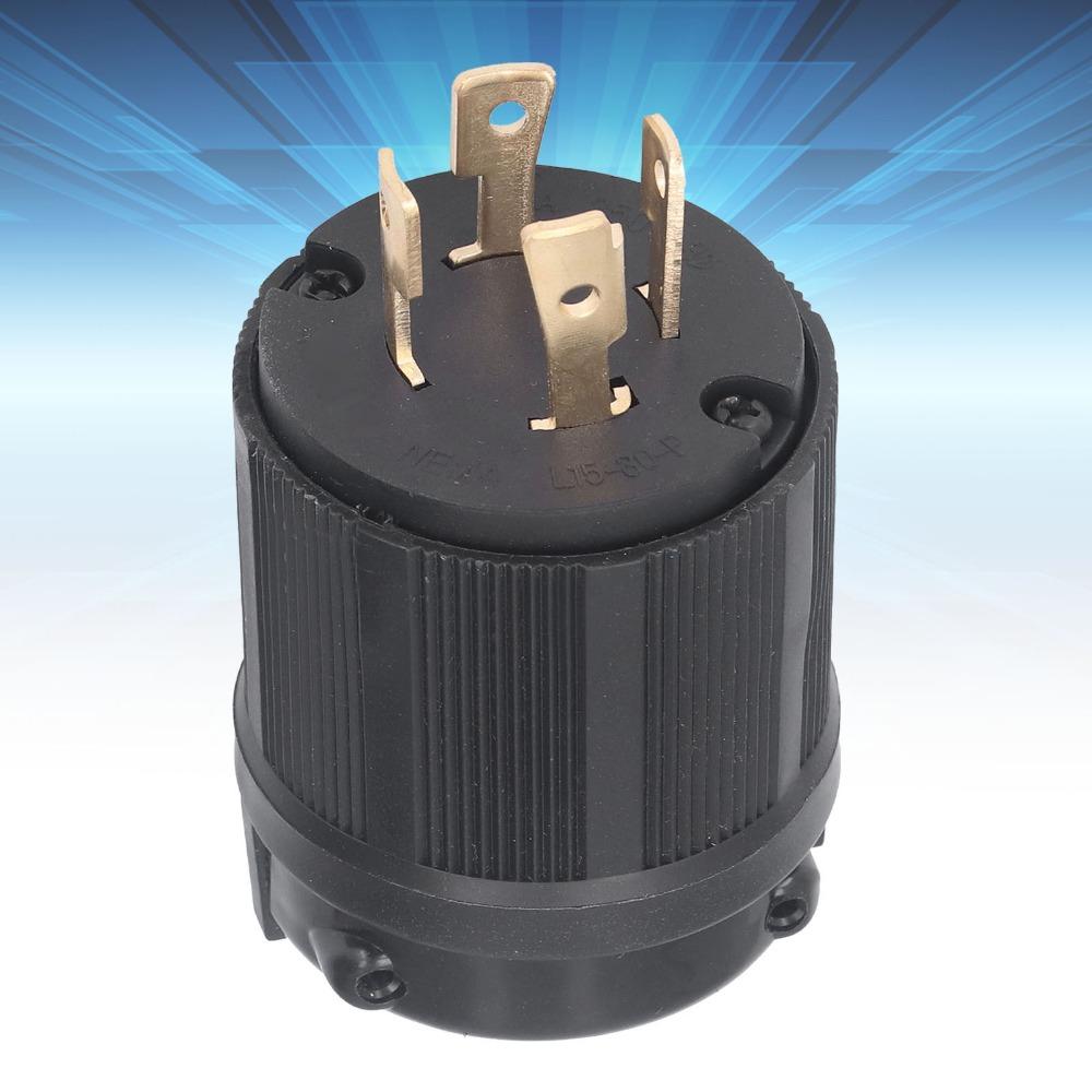 30A 250V NEMA L15-30P Plug Twist Locking 3 Pole - 4 Wire Locking Plug Heavy Duty US Standard Generator Connector