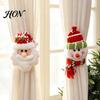 Santa Claus Curtain Tiebacks Christmas Tieback, 3D Plush Snowman Window Holders Drapery Holdbacks Ties Backs, Decorative Drape for Xmas Holiday Party