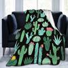 Cactus Flower Summer Flannel Throw Blanket, Colorful Lightweight Flannel Cozy Warm Suit for Couch Gift for Cactus Plant Lover