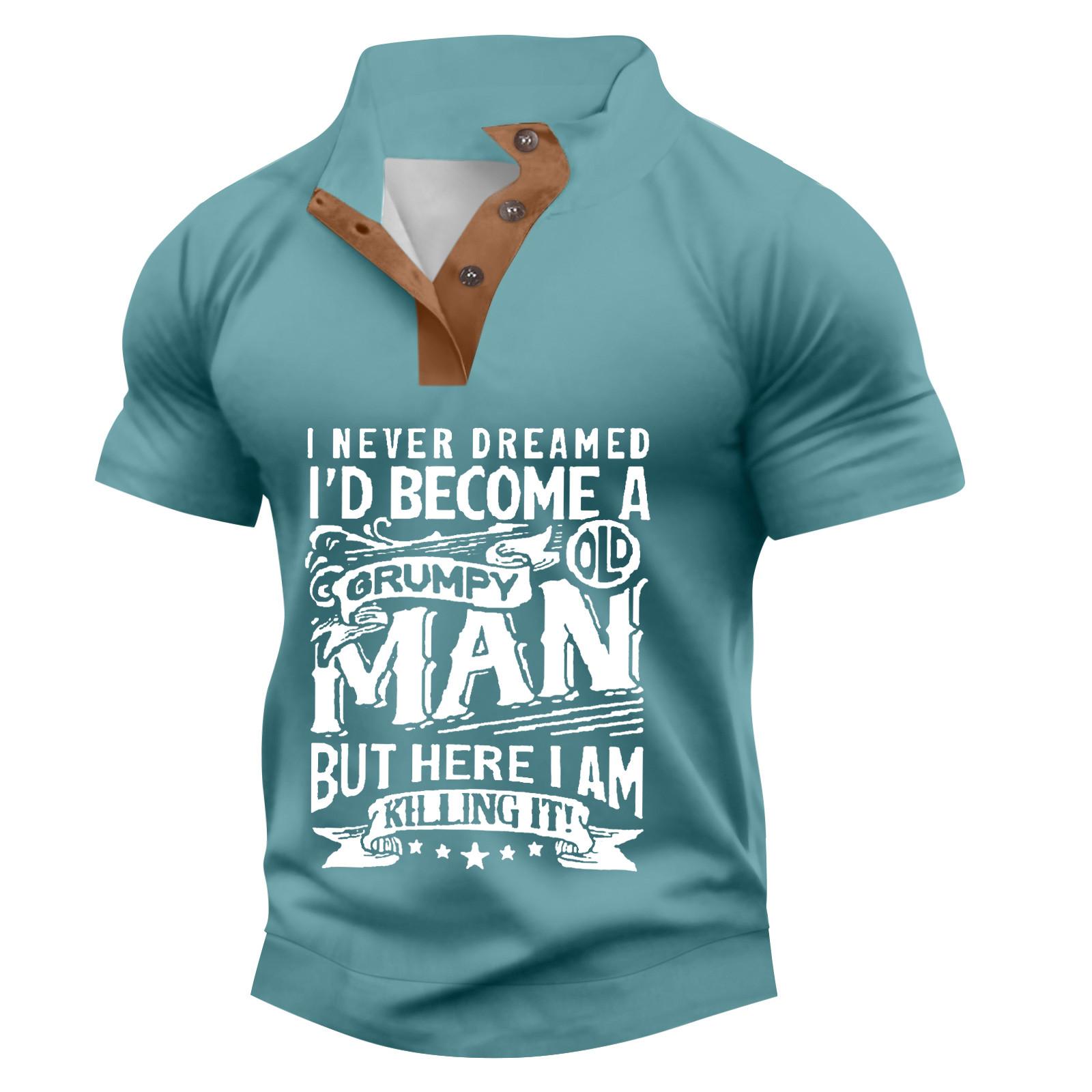 

Летняя мужская рубашка на пуговицах с воротником-стойкой и короткими рукавами, повседневный модный топ XL