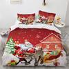 For Kids Teens Girls Bedroom Decor - Christmas Duvet Cover Set Microfiber Santa Claus Bedding Set Cartoon Bedding Set Single King