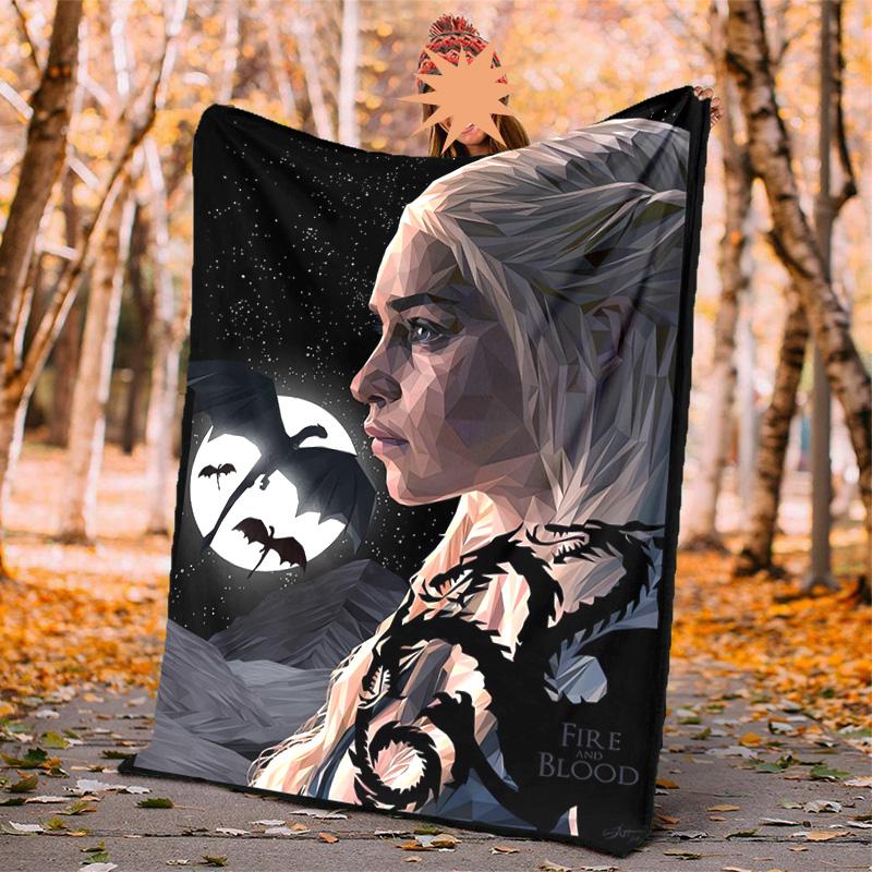 Game Thrones Flannel Blanket Soft Warm All-Season Throw, Design for Camping, Car Travel, Hiking Sofa, Bed, Office Perfect Gift for Parties