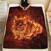 Goldenes Licht Kleintier-Print Flanelldecke, Hohe Qualität, Bequem für alle Jahreszeiten, Heimdekoration, Wärme und Komfort, Perfekt für Weihnachtsgeschenke