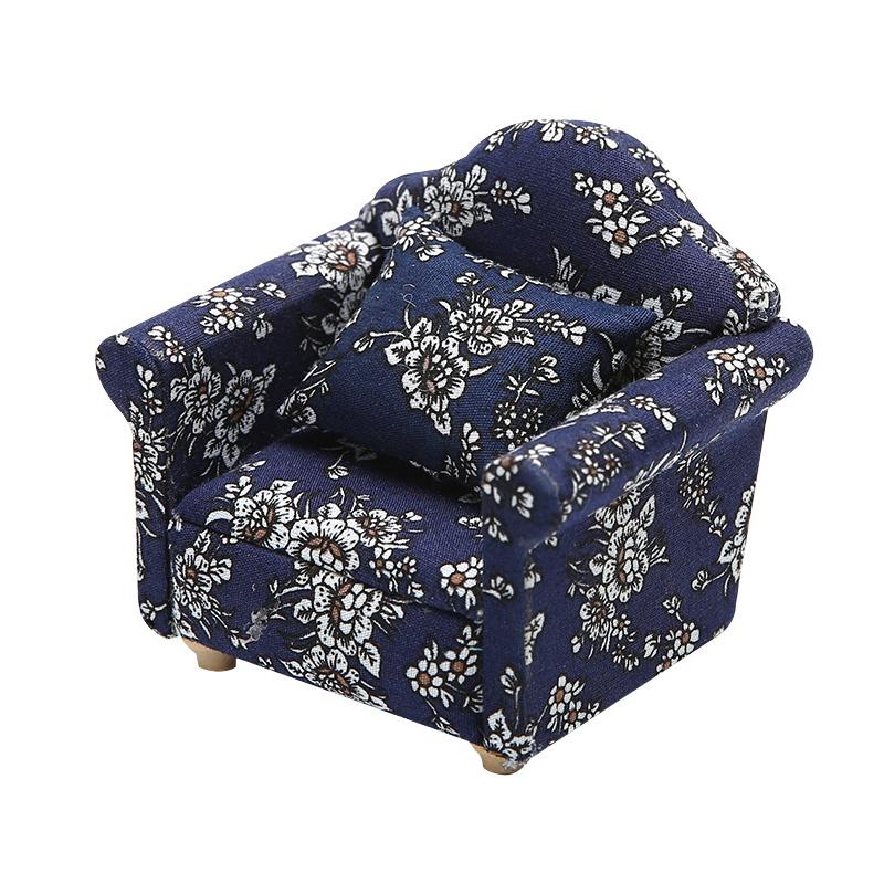 1:12 Dollhouse Miniature Furniture Sofa With Pillow Fabric Sofa Model Doll House Decoration Accessories Kids Play Pretend Toys