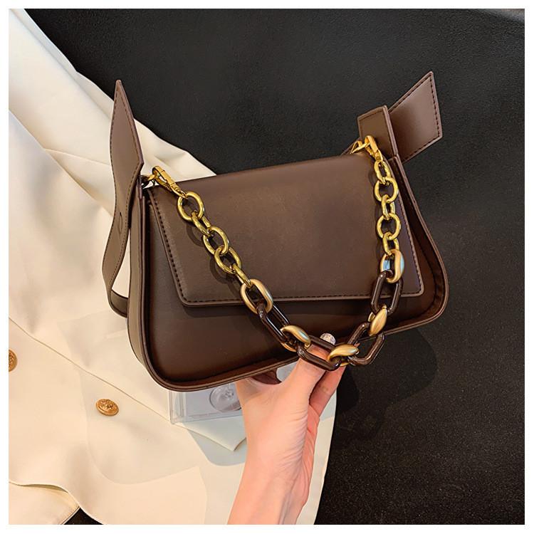 Stylish Street Fashion Pu Small Square Bag With Sewing Thread Element