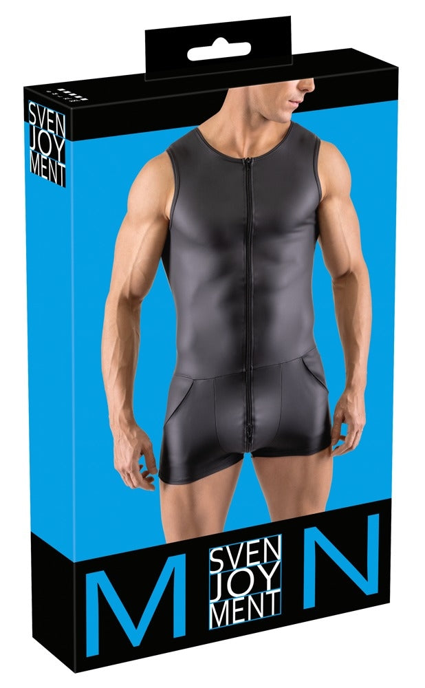 Stellio Black Jumpsuit with Zip - Svenjoyment - Leather, Latex and Vinyl