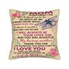 I Love You Mom Square Pillowcases Polyester Car Mother's Day  Cushion Case Funny Decor Pillowcase 45*45
