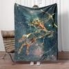 Starry Night Zodiac Sagittarius Flannel Printed Blanket Suitable for All Seasons Suitable for Living Room Office Sofa and Travel