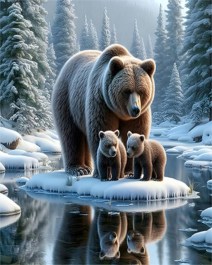 

Winter Bears Family Scene Printed Blanket Children Adult Blanket Soft and Warm Bedding for Bed Sofa Outdoor Travel Cover Blanket 75x90cm