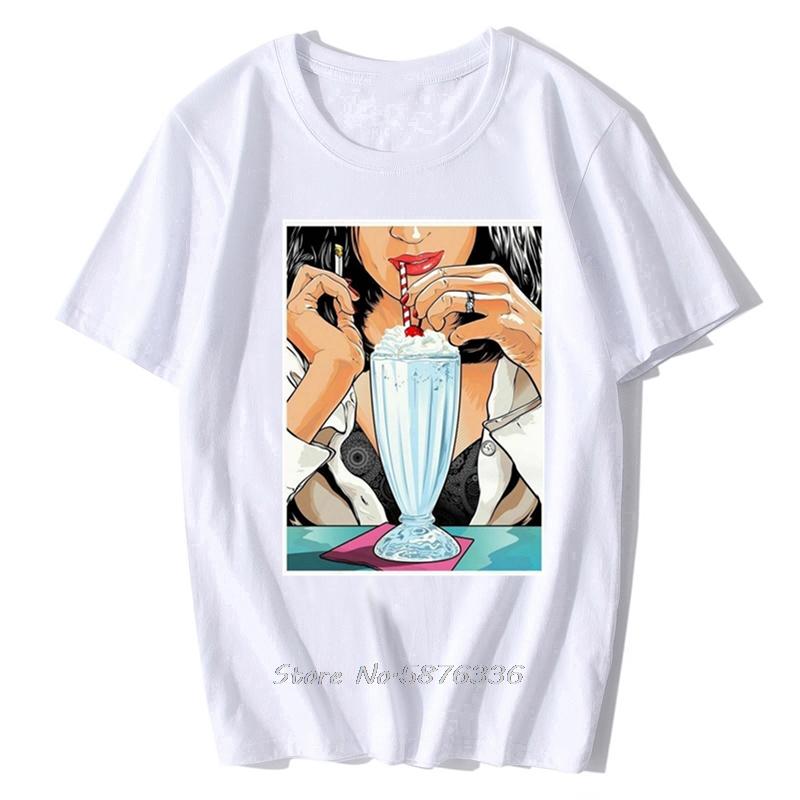 New Pulp Fiction Milkshake God Damn UnisexS WomenS TShirt Summer Oneck Cotton Tee Funny Shirt S