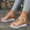 Summer New Women's Wedge Heel Open Toe Sandals Fashionable and Attractive Women's Sandals Comfortable Height Increasing Sandals