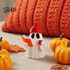 Ghost Sculpture 3D Printed Halloween Figurine, Red Hat Reading Statue Statue, Holding Coffee for Holiday Party Decoration Figurine