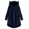 Cozy Cat Ear Women's Winter Warm Fleece Hoodie Hooded Coat For Casual Comfort