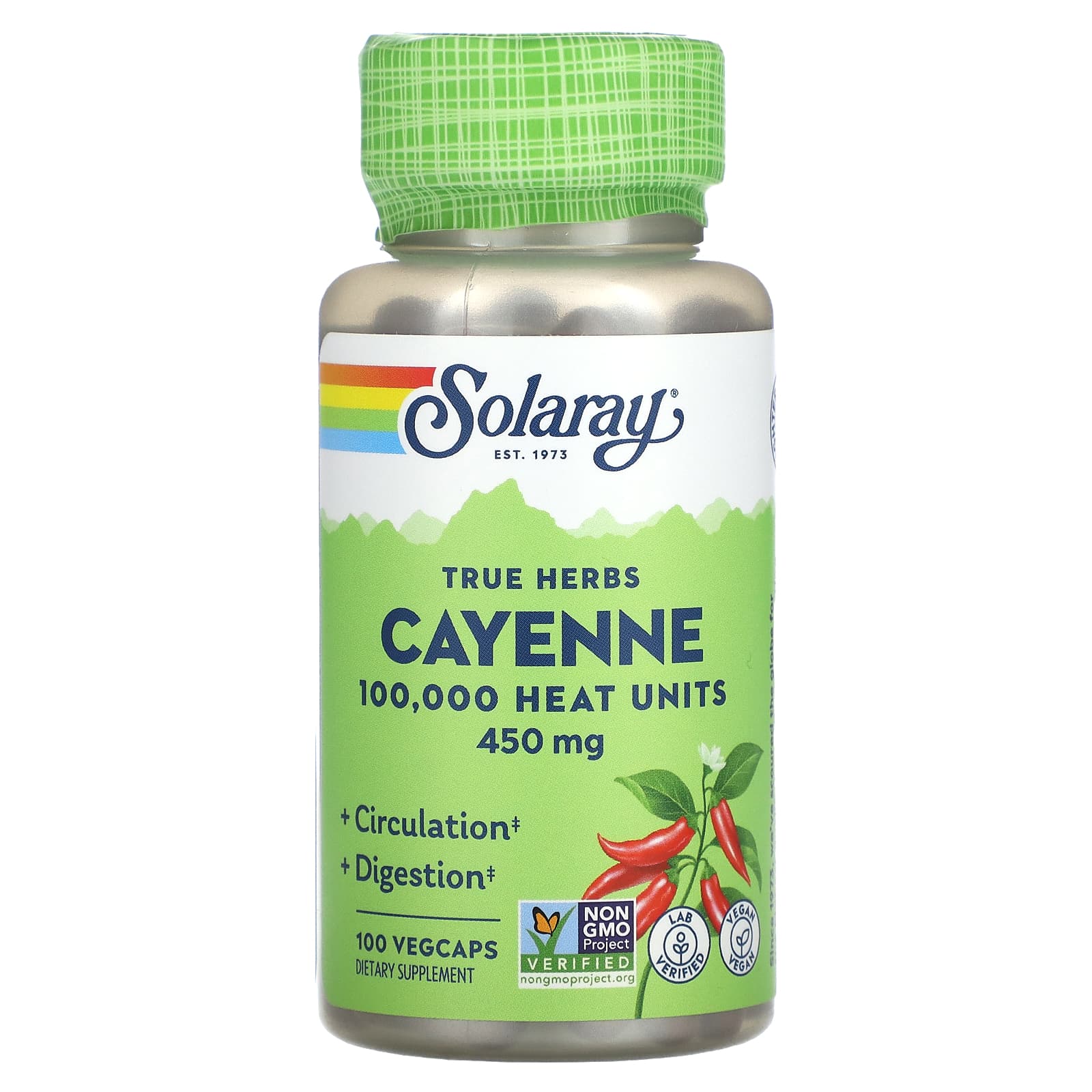 

True Herbs, Cayenne, 450Mg, 100 Veggie Caps