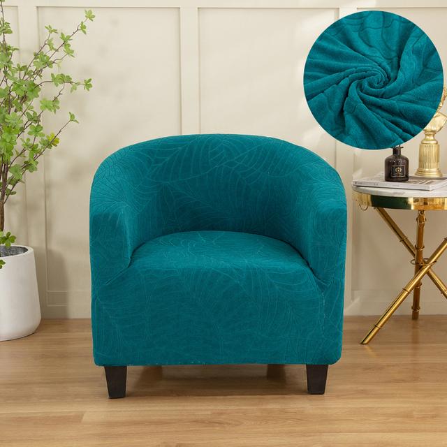 

Club Chair Slipcover Stretch Barrel Chair Cover Sets Jacquard-Patterned Tub Chair Slipcover Sets Soft Spandex Armchair Couch Cover Removable UNIVERSAL SIZE нефритовый