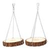 Wooden Natural Eco Friendly Portable Pet Swing Toy for Parrot Hamster(L)