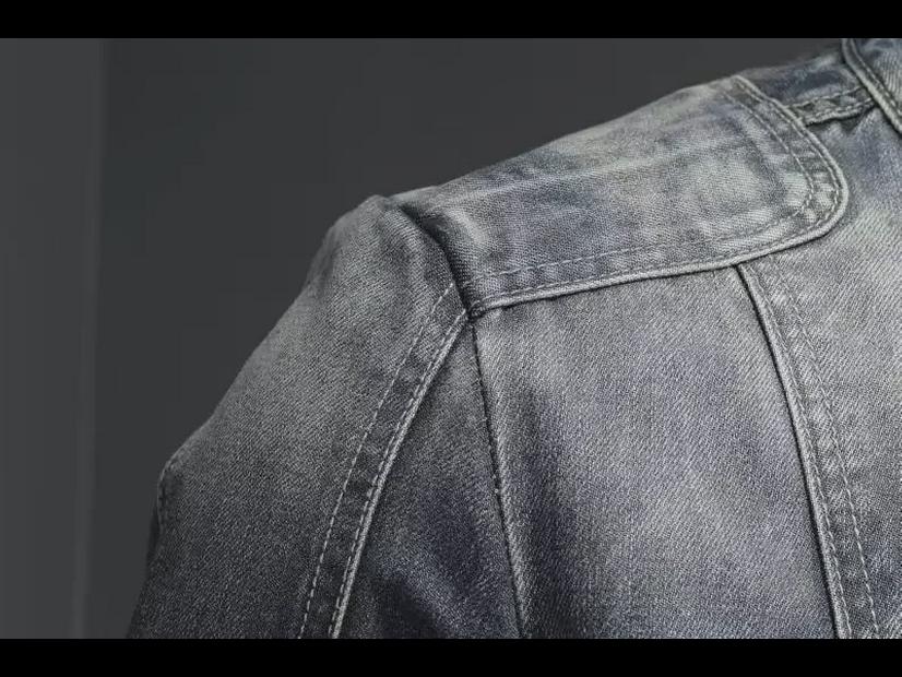 Europäische Retro Slim Fit Motorrad-Jeansjacke - Lässiger Reversmantel für Herren, trendiger Stil