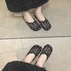 Nai Pai French temperament flat bottom gentle evening half slippers women's summer wear bow-tie ballet bag head cool slippers