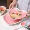 Strawberry Bowl Spoon Plate Set Beautiful Girl Heart Bowl Salad Bowl Dessert Household Tableware