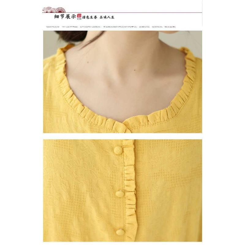 Rochie de vară Jacquard Fusta MIDI cu mâneci scurte