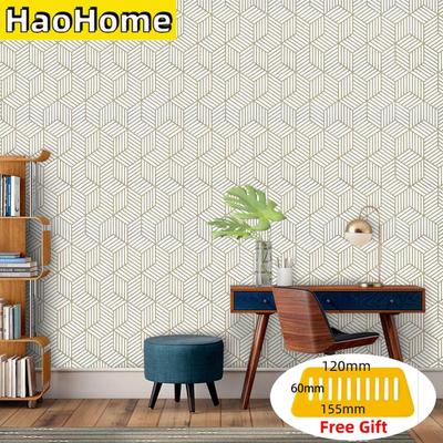 HaoHome Sechseck Kontaktpapier Abnehmbar Abziehen und Aufkleben Tapete Selbstklebende Folie Für Wohnzimmer Schlafzimmer Wanddekor