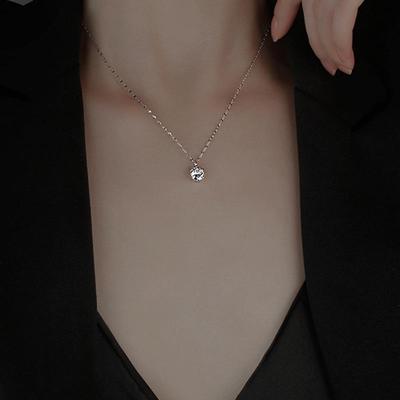 2021 Japanese & Korean Minimalist Single Diamond Pendant Necklace for Women