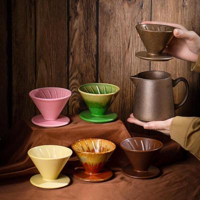 Ceramic Pour-over Coffee Filter Holder Set - American Style Drip Coffee Maker Funnel Tools