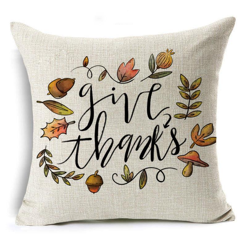 New Thanksgiving Pumpkin Linen Pillow Cover Festive Home Decoration Pillow Cushion Cover