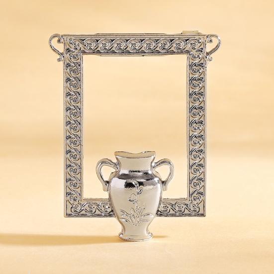 Flower Vase Necklace Brooch Retro Photo Frame And Vase Pendant Necklace Dried Flowers Holder Brooch Jewelry Gift for Women Mom Wife