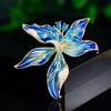 Exquisite Enamel Epiphyllum Brooch with Zircon Inlay - Elegant Floral Pin for Women