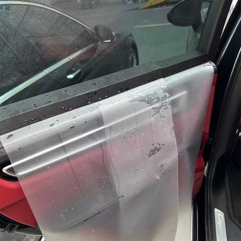 EHDIS Car Door Panel PET Cover Waterproof Gaurd Protection Glass Cleaning Window Film Tint Install Water Shield Sheet 2pcs/Pack