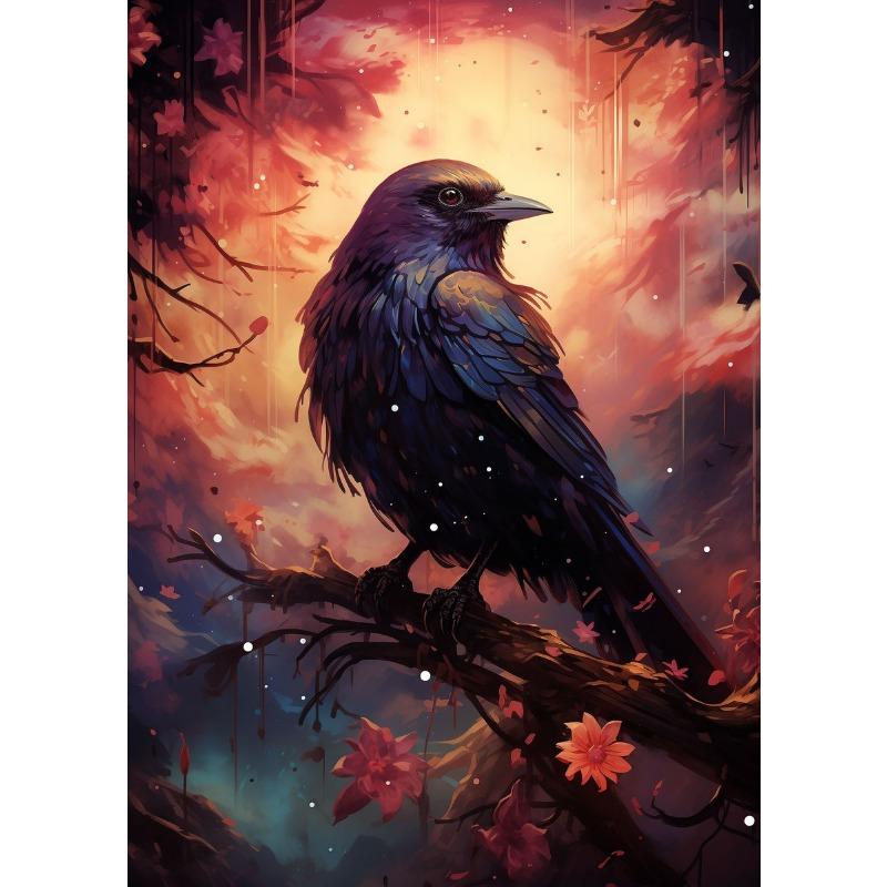 

Черный ворон холст постер акварель ворон животное птица настенная живопись картина для гостиной спальни бара клуба современный домашний декор подарок 21cm×30cm NoFrame