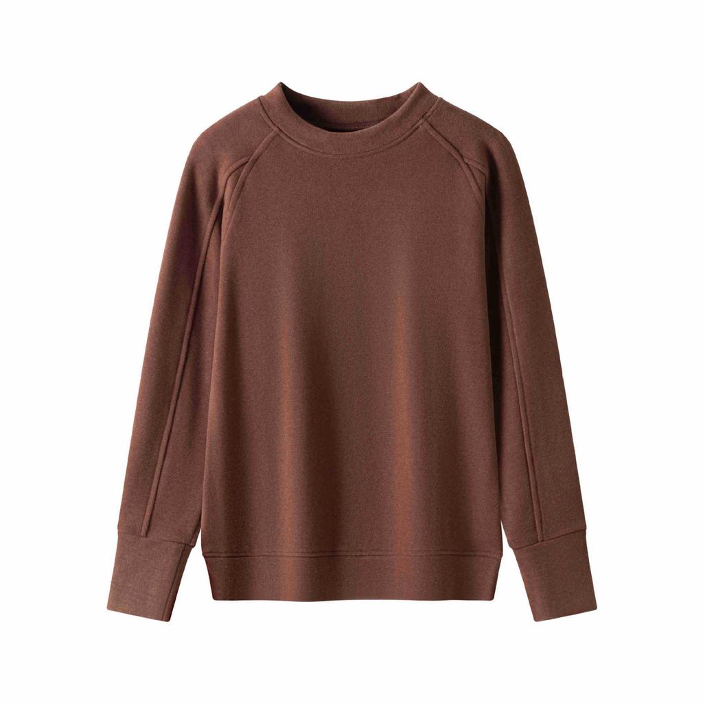 450g Thickened Cashmere Protein Raglan Sleeve Sweatshirt - Women's Warm Round Neck Top