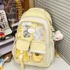 Schoolbag Cute Pain Bag ins Wind School Bag Female Junior High School Student Japanese Large Capacity Transparent Backpack Versatile Student 