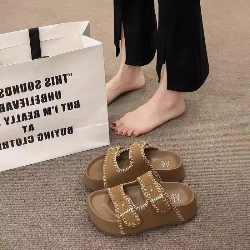 Platform sandals women's summer wear new fashion open-toed shoes small height-increasing beach shoes