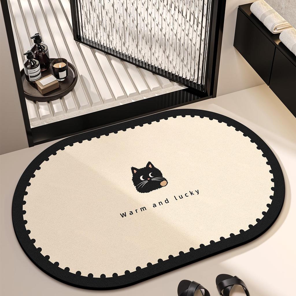 Cartoon Non-slip Absorbent Bathroom Mat - Stain-Resistant, Easy-Clean, Quick-Dry Carpet for Household Toilets and Doors