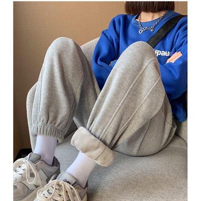 Pantalon de jogging ample pour femme de style coréen tendance automne/hiver, pantalon de survêtement décontracté anti-boulochage qui va avec tout