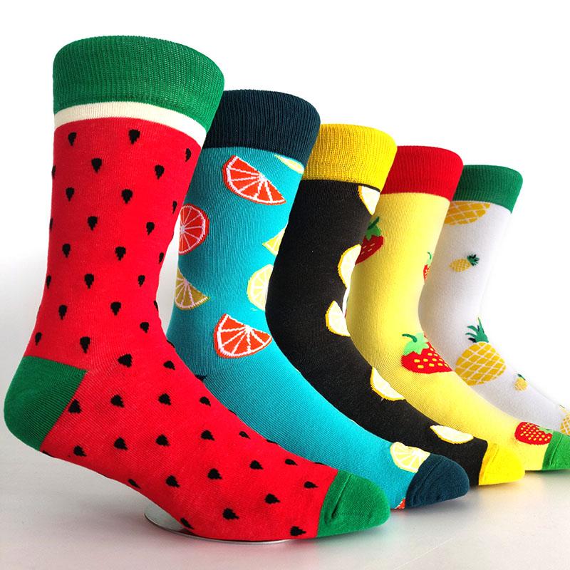5 Pairs/Pack Men Funny Socks Casual Hip Hop Creative Cartoon Novelty Calcetines Hombre Street
