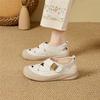 New Flat Women's Sandals Shoe Genuine Leather Woven Pig Cage Shoes Women Anti-slip Summer Hollow-out Female Shoes