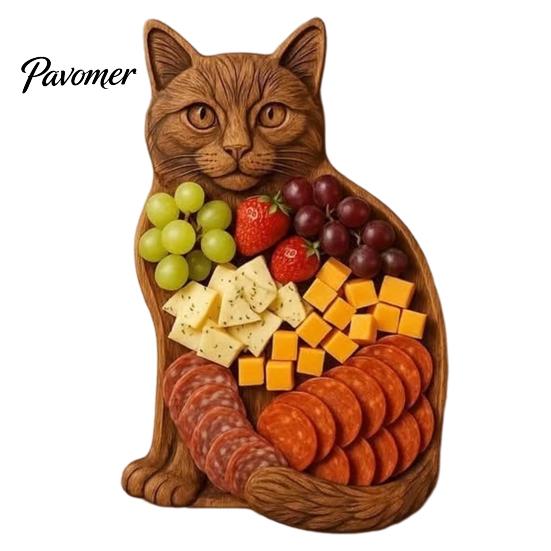 Solid Wood Food Display Wooden Christmas Tree Charcuterie Platter, Animal Shape Serving Tray with Turtle Cat Dog, Fruit Nut Platter Divided