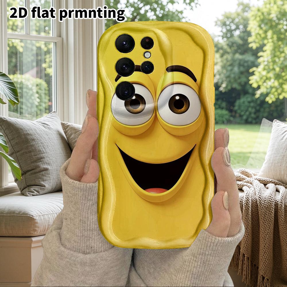 Phone Case: 2D Flat Samsung Galaxy A34 A35 M05 M06 S20 S22 S21 FE Plus 5G Protective Case, Couple Style, Big Smiley Face, Christmas and Halloween Gift