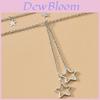 Starshaped Multilayer Chain Necklace With Silver Electroplated Finish For Women