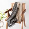 New Soft and Warm Faux Cashmere Checkered Retro Tassel Scarf A High End Women's Scarf Shawl