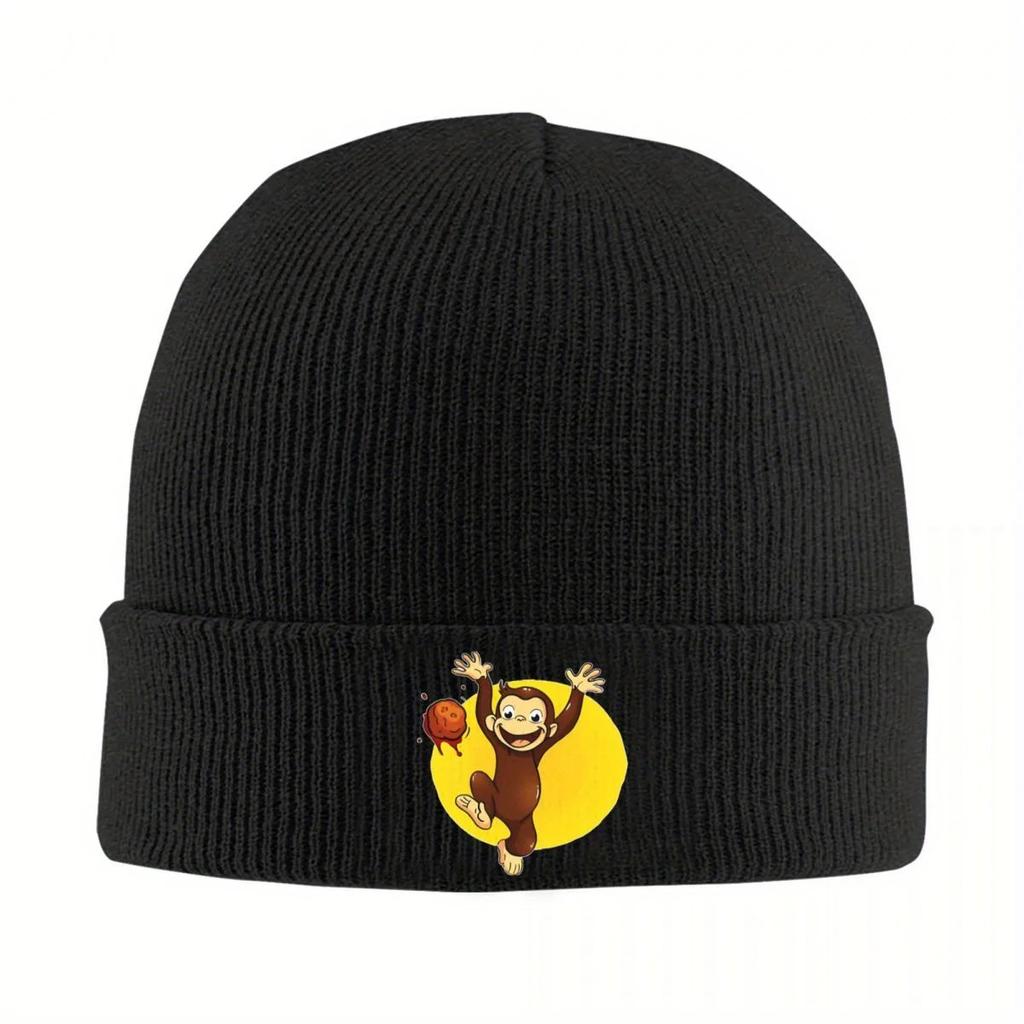New Brown Monkey Beanie Hats Happy Hip Hop Caps Men Women Unisex Kpop Knitting Hat Autumn Custom Elastic Beanie Hat
