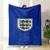 England Three Lions Emblem On Blue Patterned Flannel Blanket Perfect for the Bedroom Living Room, Sofa, or a Little Nap