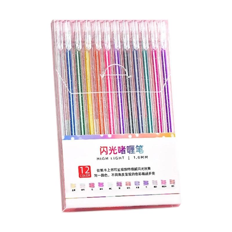 Glitter Gel Pens Pack Colored Glitter Pens, Colorful Sparkles Gel Markers for Journaling Coloring Art Crafting Supplies