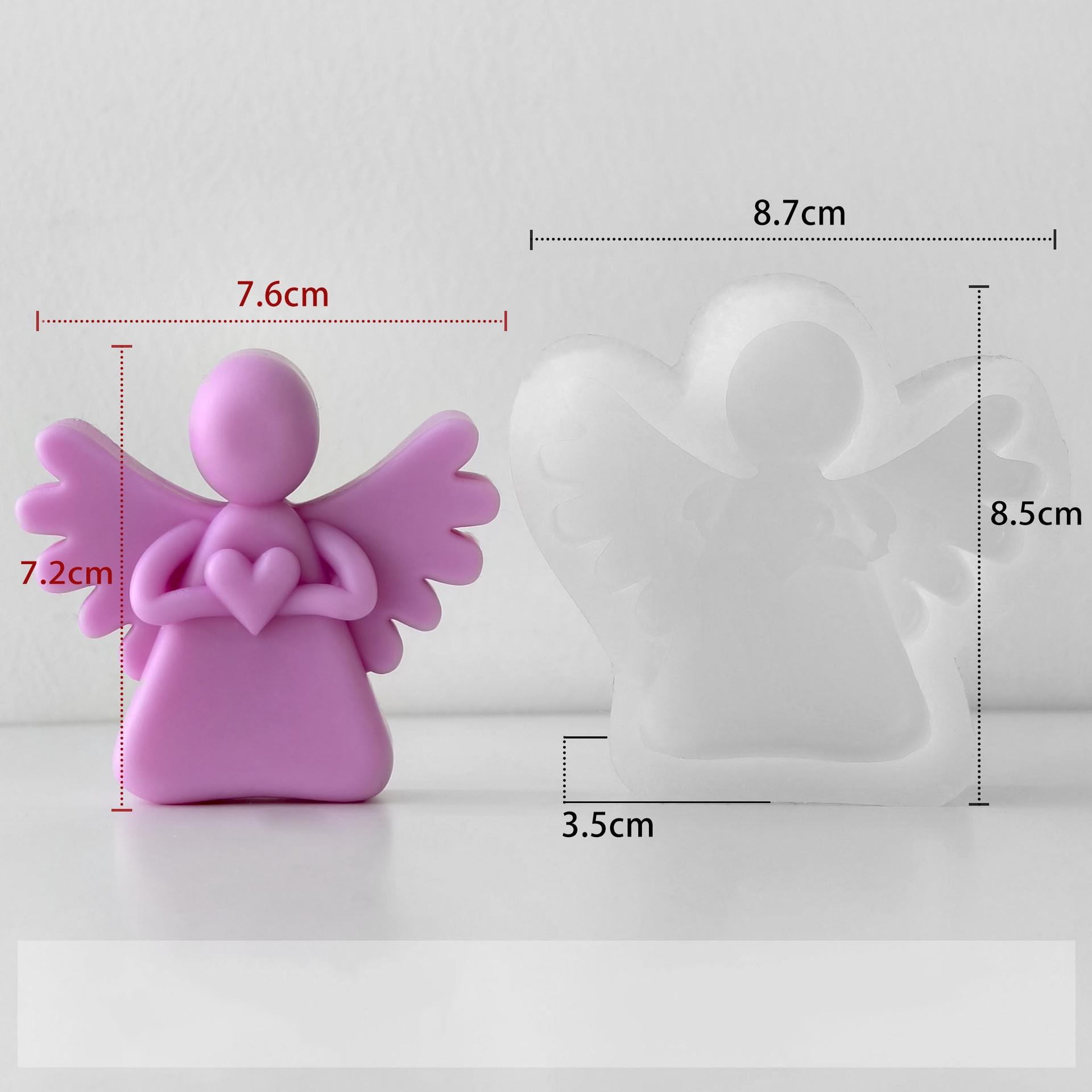 Heart hugging Angel Aromatherapy Candle Silicone Mold Wings Angel Girl Handmade Aromatherapy Gypsum Pendant Mold